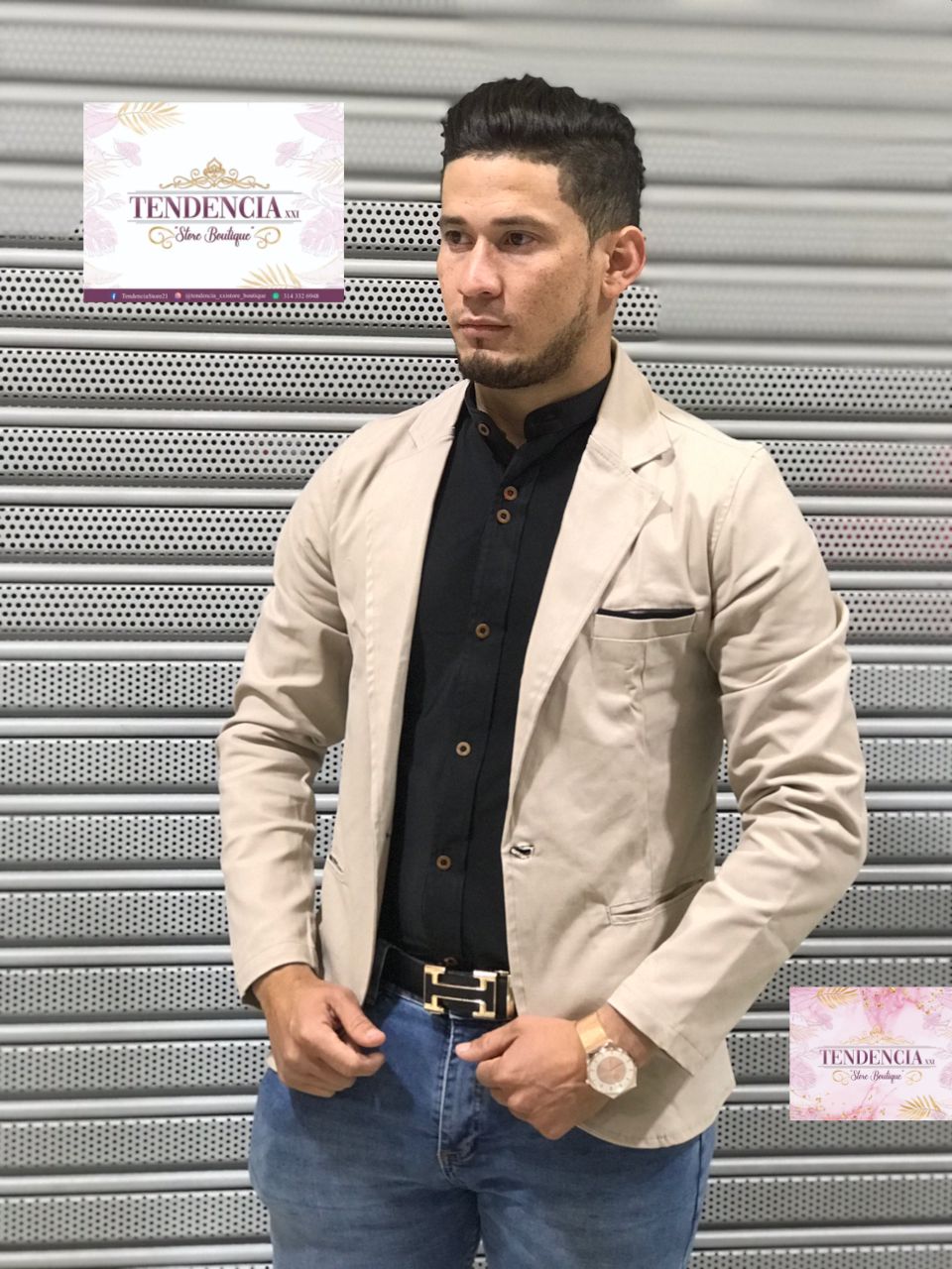 BLAZER DE CABALLERO EN DRIL FORRADO