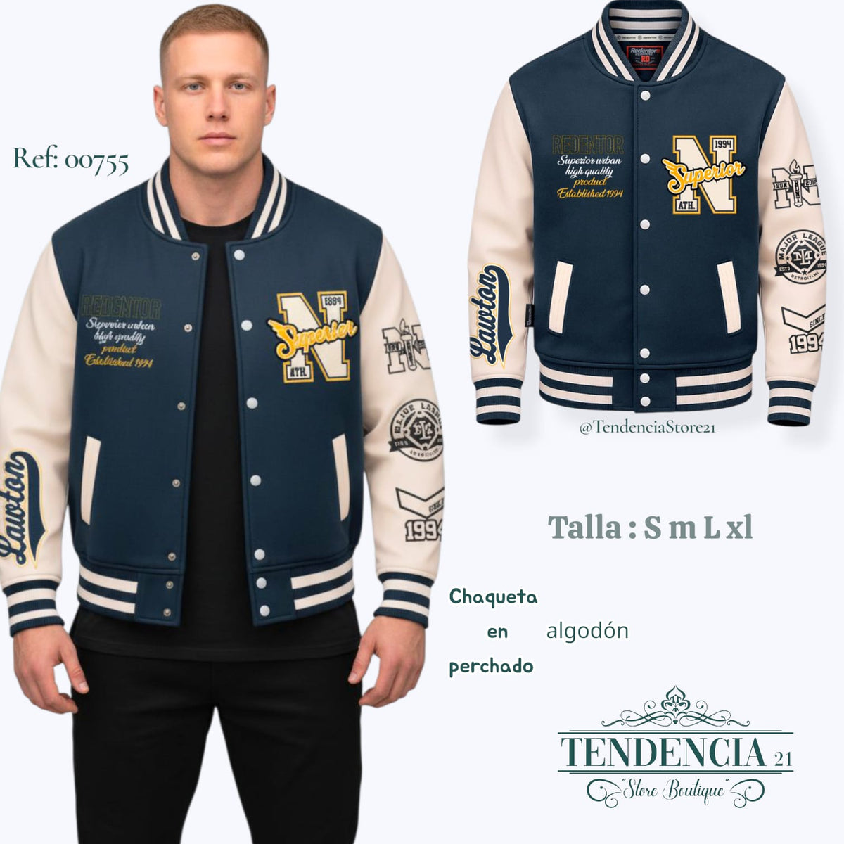 CHAQUETA BEISBOLERA DE HOMBRE