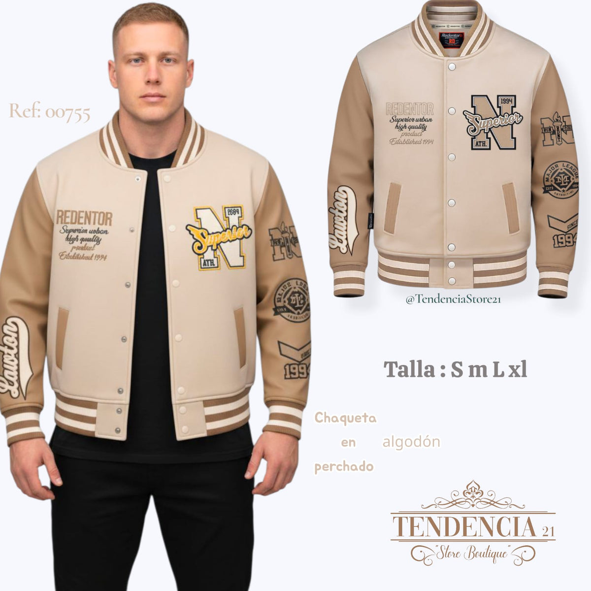 CHAQUETA BEISBOLERA DE HOMBRE
