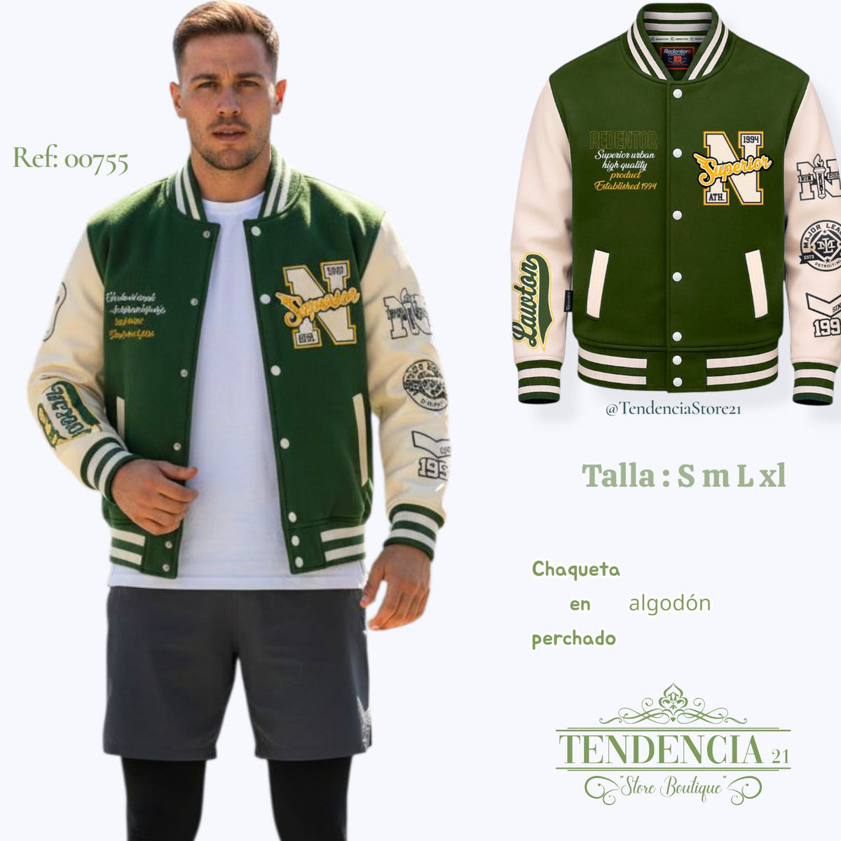CHAQUETA BEISBOLERA DE HOMBRE
