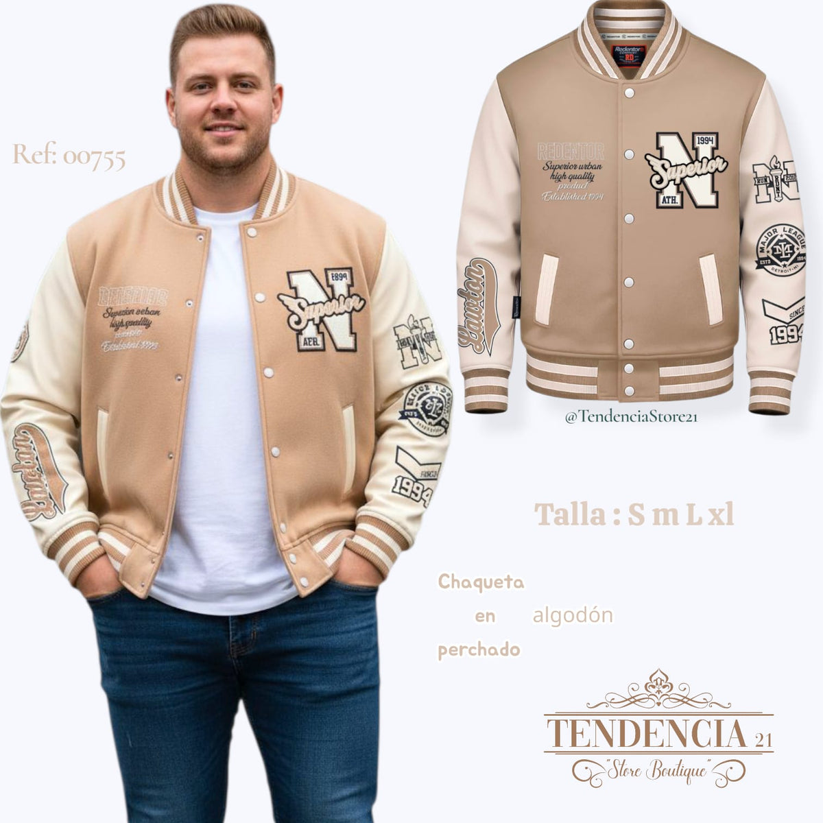 CHAQUETA BEISBOLERA DE HOMBRE