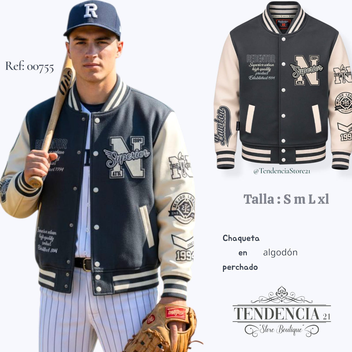 CHAQUETA BEISBOLERA DE HOMBRE