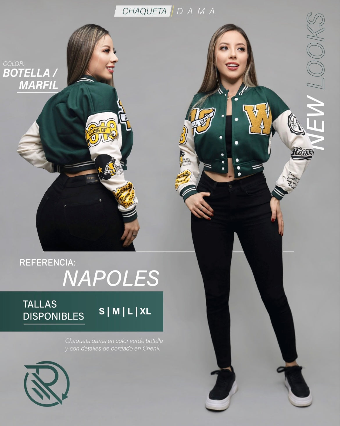 R86 Chaqueta beisbolera para dama